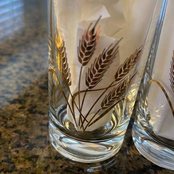 VINTAGE HOMER LAUGHLIN GOLDEN WHEAT JUICE GLASS-22K GOLD WHEAT PATTERN-4" - Picture 2 of 4